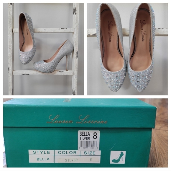 Lauren Lorraine Bella silver heels - Picture 3 of 16